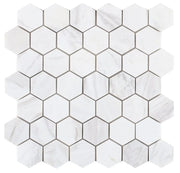 Hexagon White 2x2 Marble Mosaic