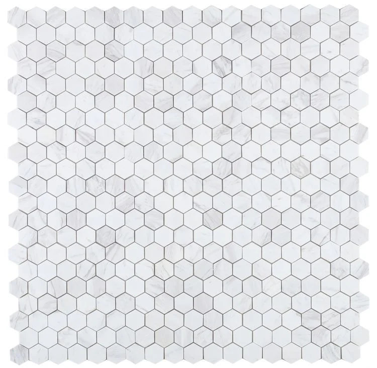 Hexagon White 2x2 Marble Mosaic