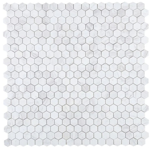 Hexagon White 2x2 Marble Mosaic