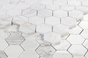 Hexagon White 2x2 Marble Mosaic