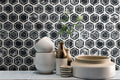 Hexagono Nero Polished Misc. Marble Mosaic Tile