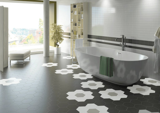 Hexatile Blanco 8x8 Hexagon Matte Ceramic Tile