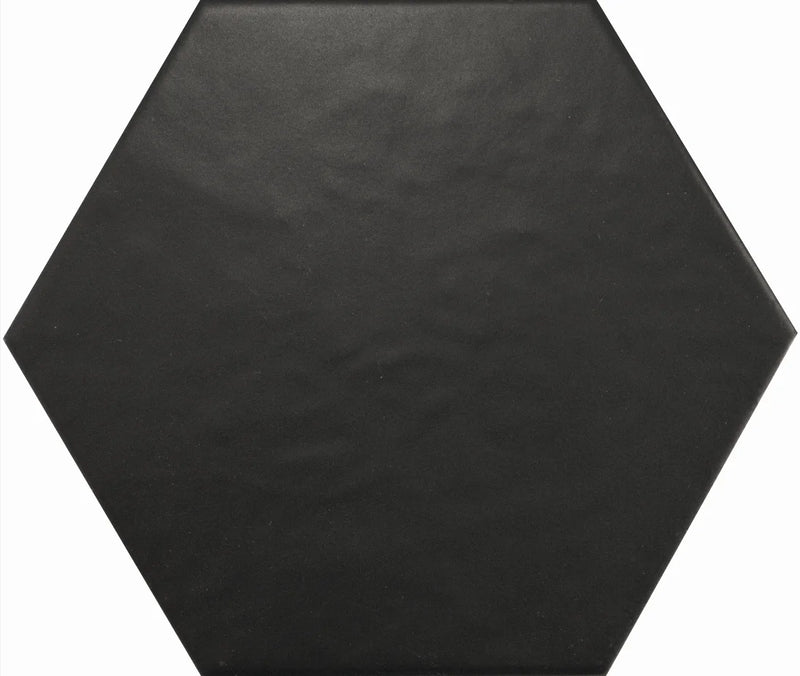Hexatile Negro 8x8 Hexagon Matte Ceramic Tile