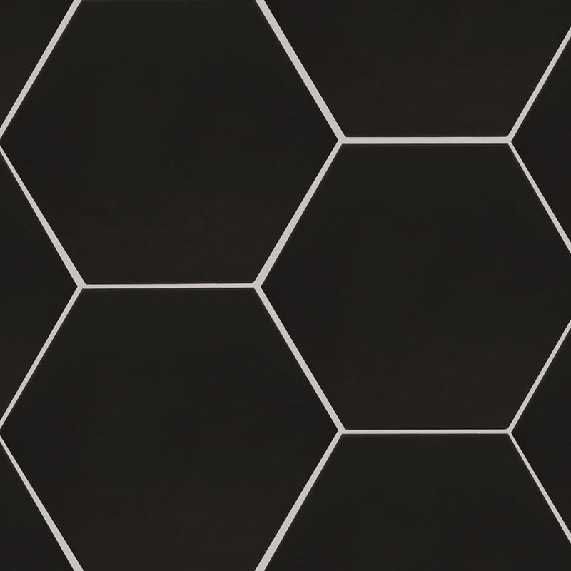 Hexley Graphite 9x10.5 Hex Matte Porcelain Tile
