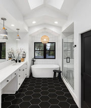 Hexley Graphite 9x10.5 Hex Matte Porcelain Tile