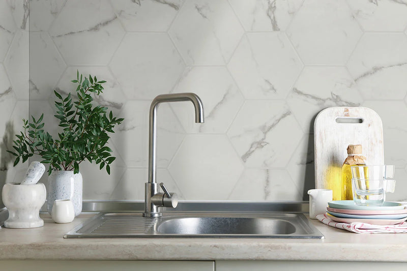 Hexley Marbello 9x10.5 Hex Matte Porcelain Tile