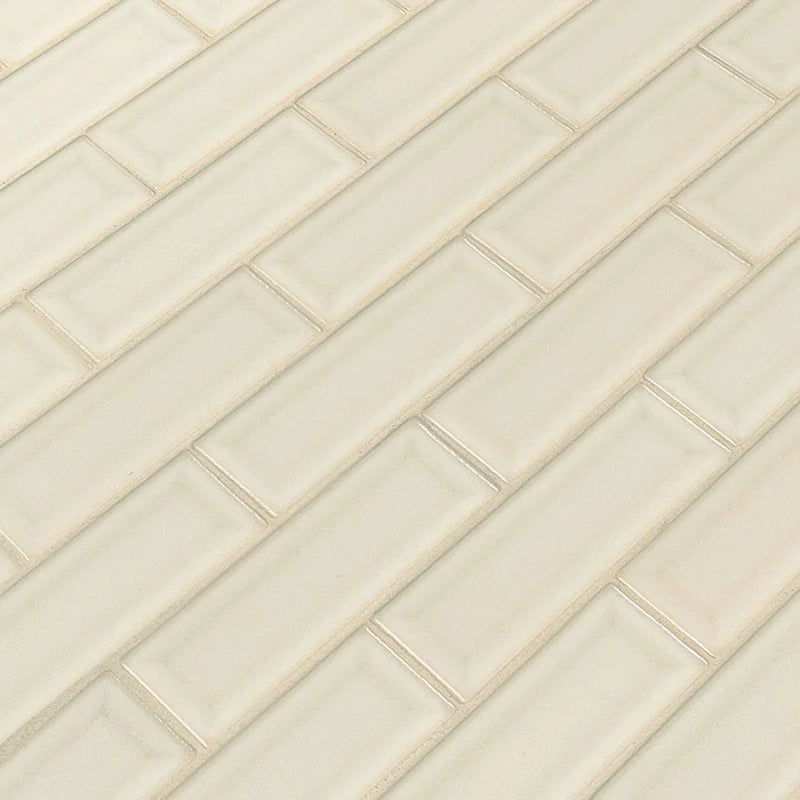 Highland Park Antique White 2x6 Beveled Glossy Ceramic Subway Tile