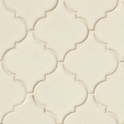Highland Park Antique White Arabesque Glossy Ceramic Mosaic Tile