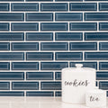 Highland Park Bay Blue 2x6 Glossy Ceramic Subway Tile