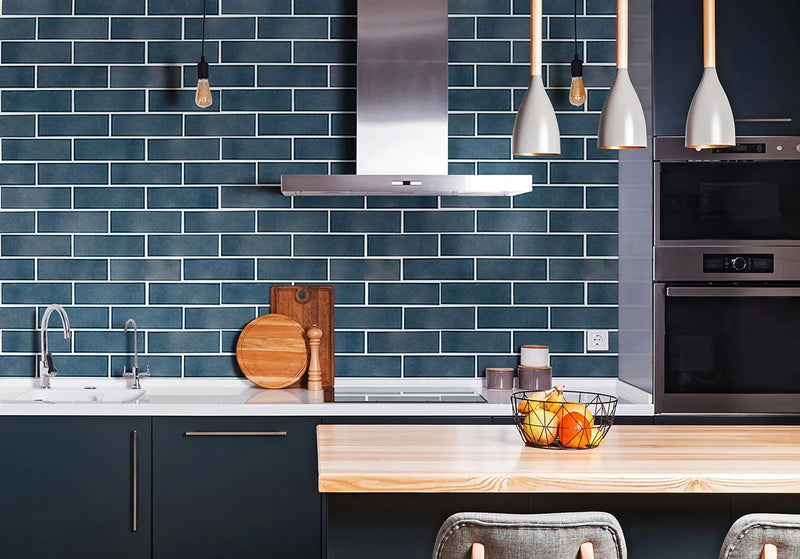 Highland Park Bay Blue 4x12 Glossy Ceramic Subway Tile
