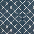 Highland Park Bay Blue Arabesque Pattern Glossy Ceramic Mosaic Tile