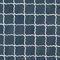 Highland Park Bay Blue Arabesque Pattern Glossy Ceramic Mosaic Tile