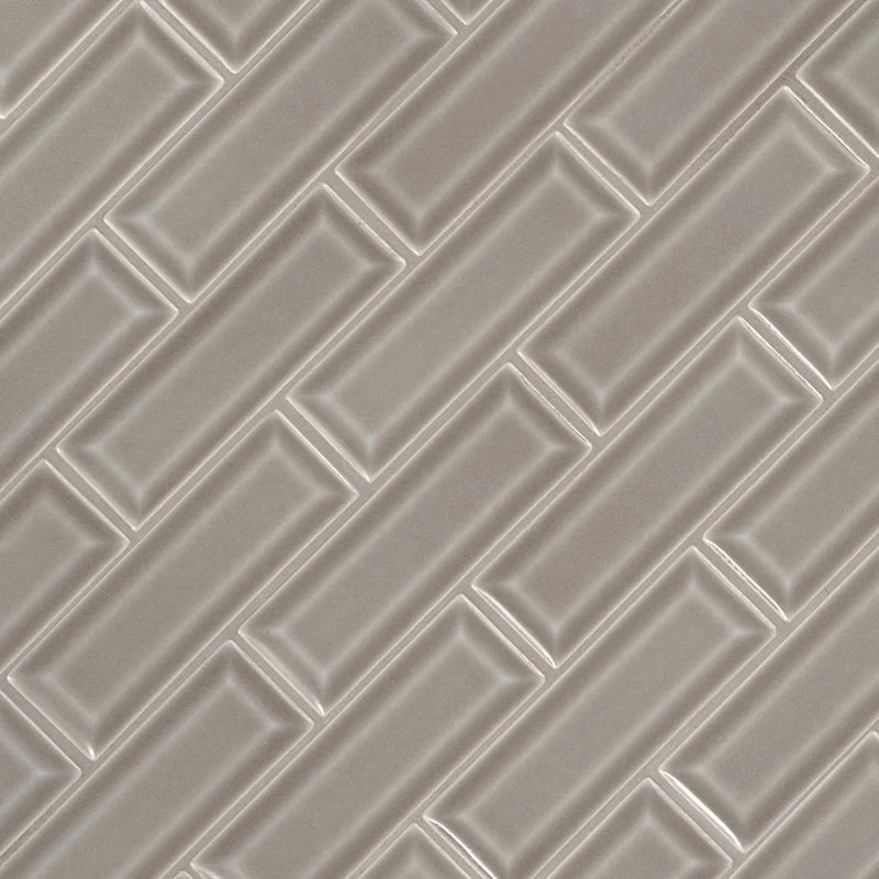 Highland Park Dove Gray 2x6 Beveled Glossy Ceramic Subway Tile