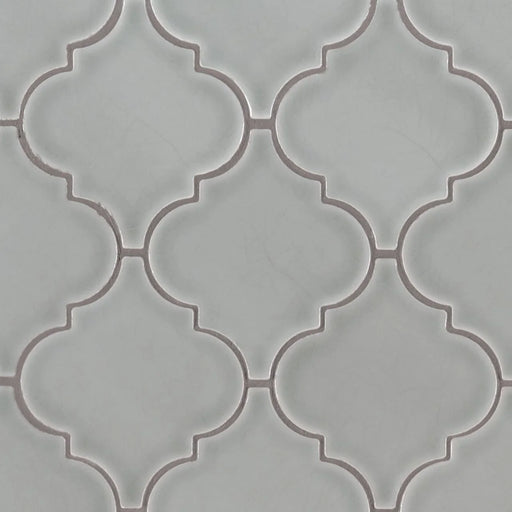 Highland Park Morning Fog Arabesque Glossy Ceramic Mosaic Tile