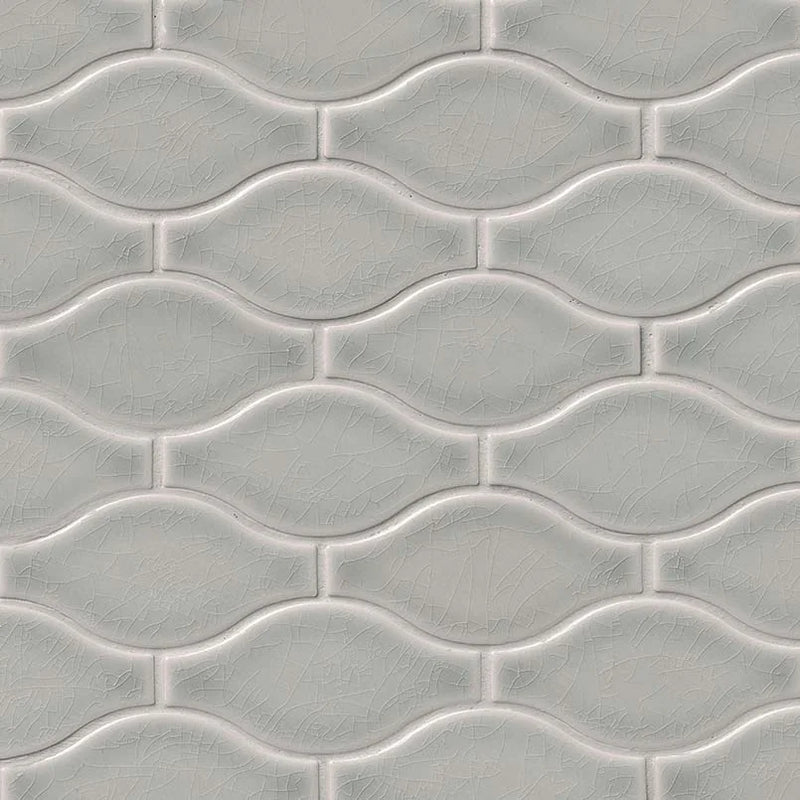 Highland Park Morning Fog Ogee Glossy Ceramic Mosaic Tile
