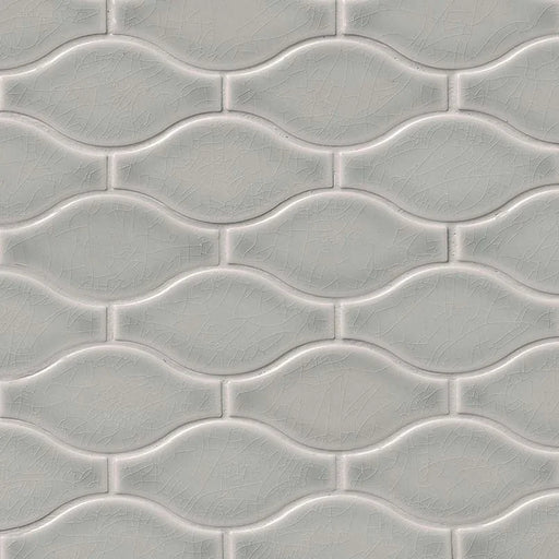 Highland Park Morning Fog Ogee Glossy Ceramic Mosaic Tile