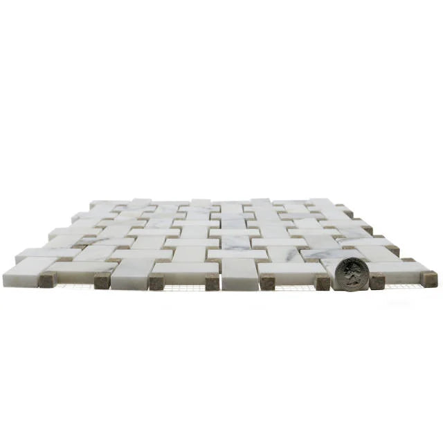 Hillcrest Basket Weave 12x12 Marble Mosaic