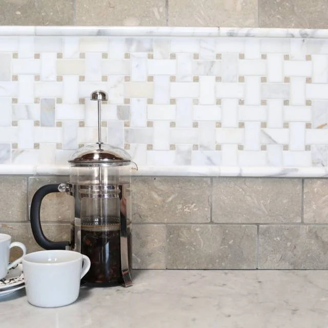 Hillcrest Basket Weave 12x12 Marble Mosaic