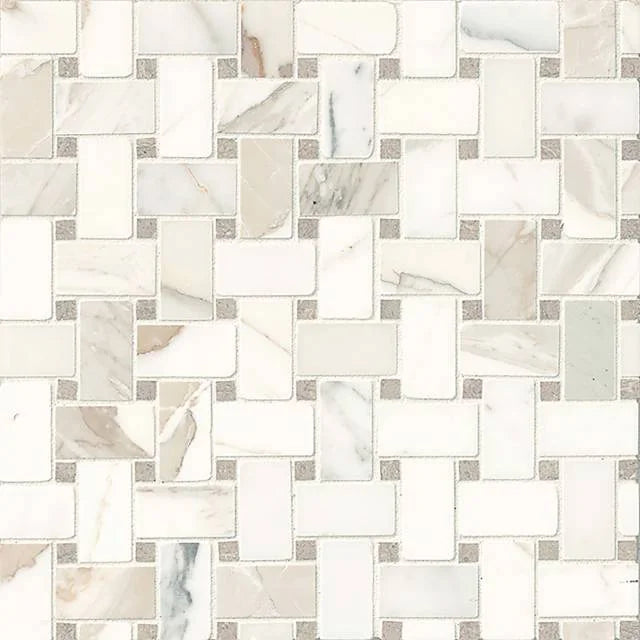 Hillcrest Basket Weave 12x12 Marble Mosaic
