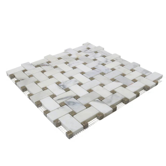 Hillcrest Basket Weave 12x12 Marble Mosaic