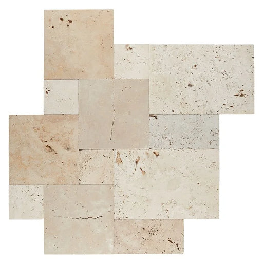 Honey Tumbled Lyon Pattern Marble Tile