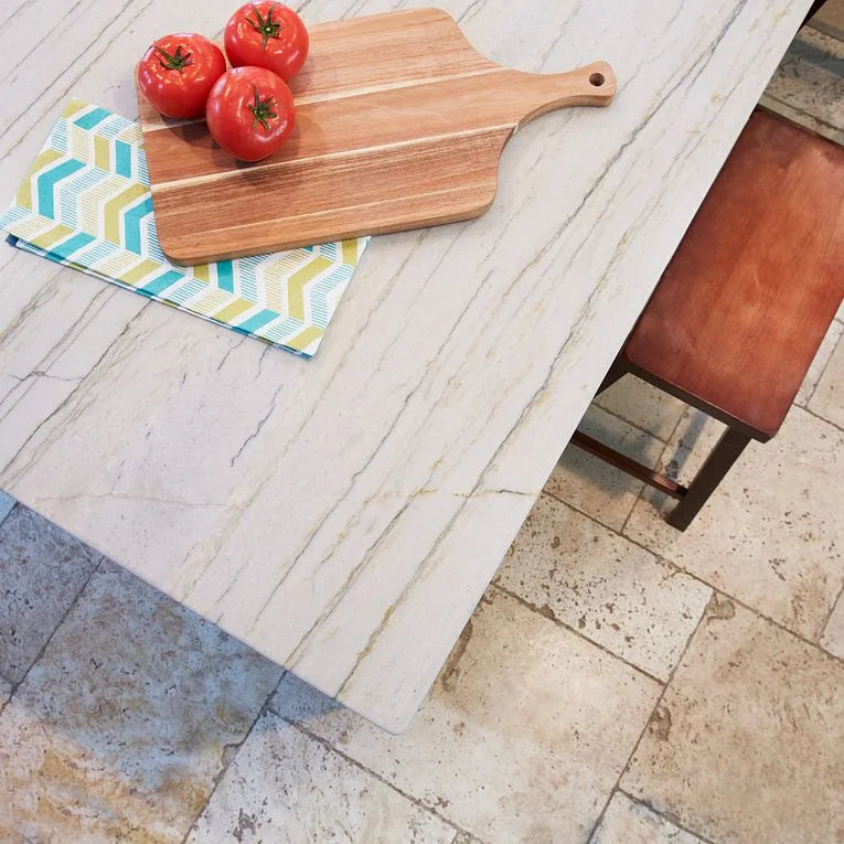 Honey Tumbled Lyon Pattern Marble Tile