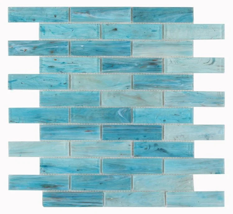 Hot Blue 1x2 Glass Mosaic