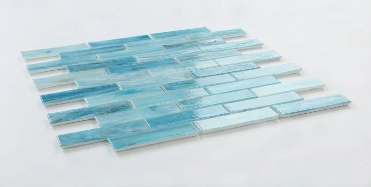 Hot Blue 1x2 Glass Mosaic