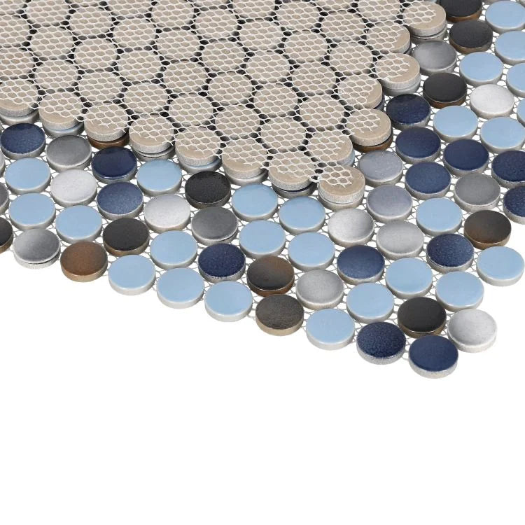 Hulu Beach 1x1 Penny Round Porcelain Mosaic