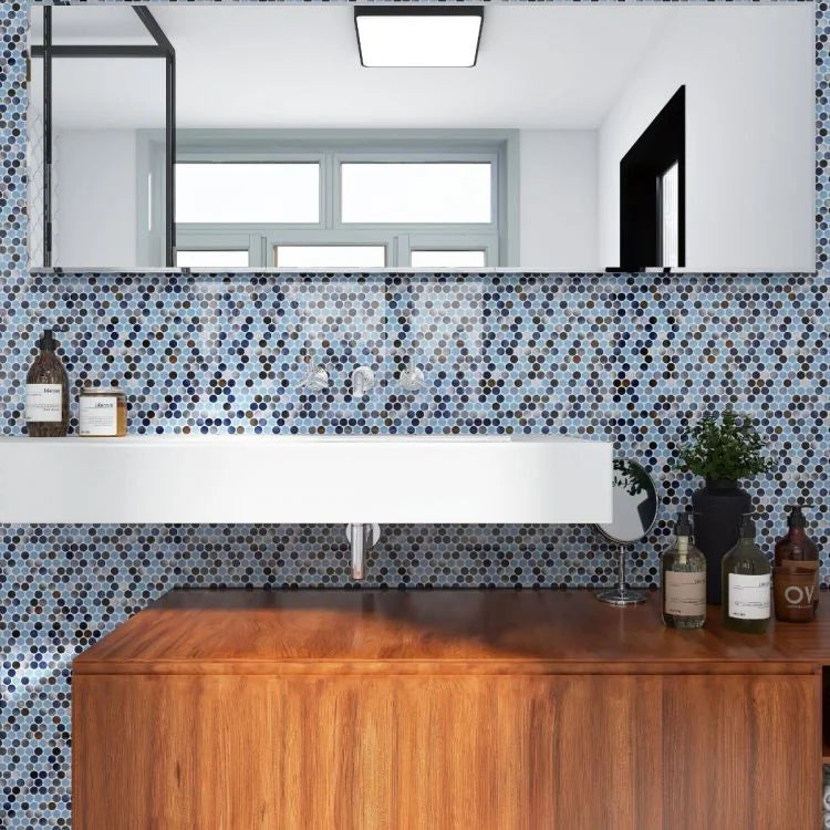 Hulu Beach 1x1 Penny Round Porcelain Mosaic