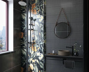 Hulu Black 1x1 Penny Round Matte Porcelain Mosaic