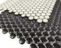 Hulu Black 1x1 Penny Round Matte Porcelain Mosaic