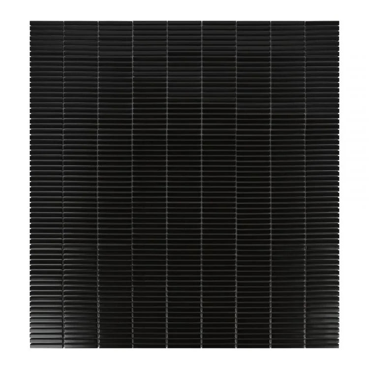 Hulu Black Band 11.25x12 Linear Matte Porcelain Mosaic
