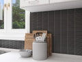 Hulu Black Band 11.25x12 Linear Matte Porcelain Mosaic