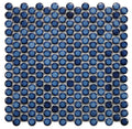 Hulu Blue 1x1 Penny Round Porcelain Mosaic