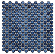Hulu Blue 1x1 Penny Round Porcelain Mosaic