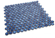Hulu Blue 1x1 Penny Round Porcelain Mosaic
