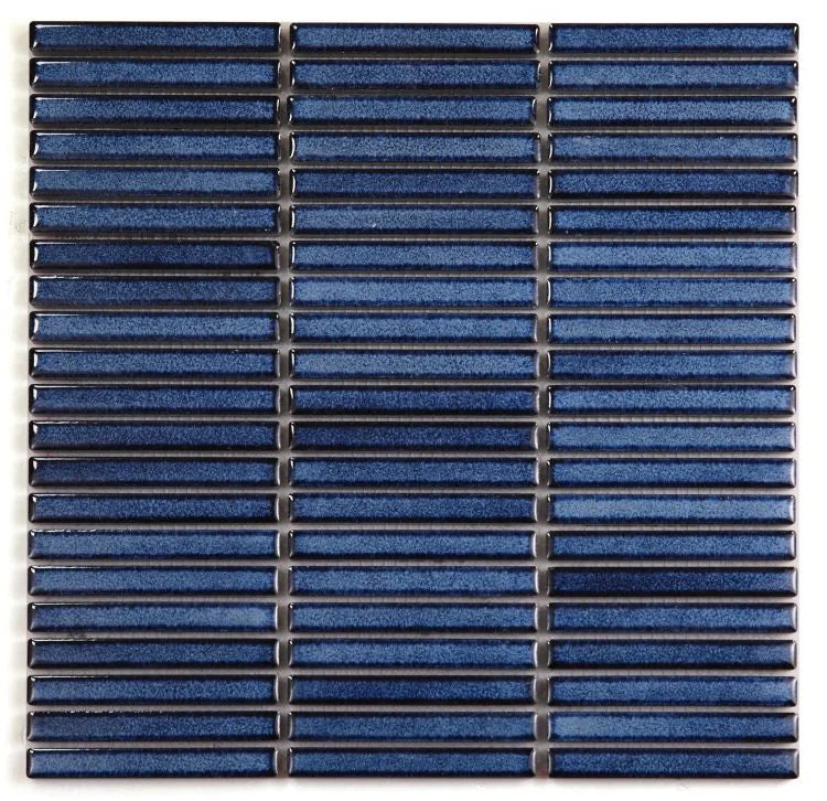 Hulu Blue Band 11x11.5 Linear Porcelain Mosaic