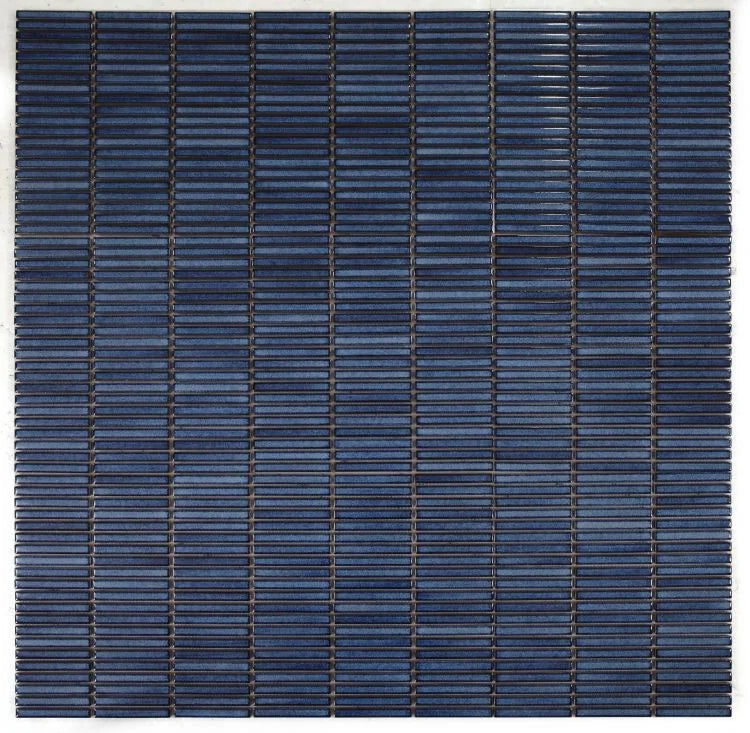 Hulu Blue Band 11x11.5 Linear Porcelain Mosaic