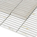 Hulu Calacatta Band 11.25x12 Linear Matte Marble Look Porcelain Mosaic