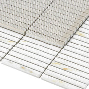 Hulu Calacatta Band 11.25x12 Linear Matte Marble Look Porcelain Mosaic