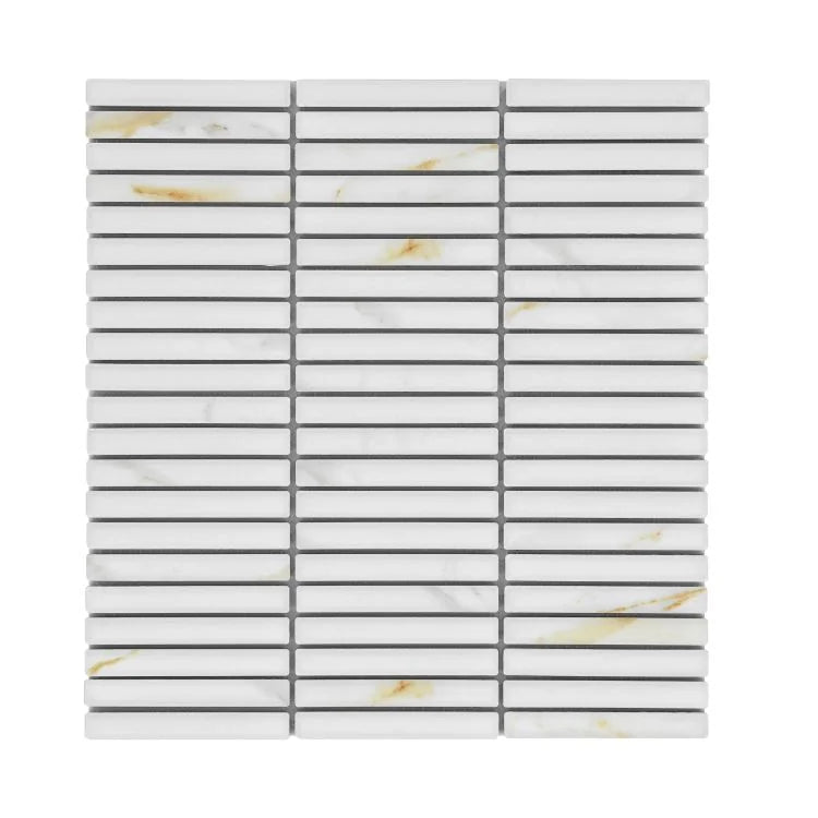 Hulu Calacatta 11.25x12 Band Matte Porcelain Mosaic