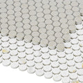 Hulu Calacatta 1x1 Penny Round Matte Marble Look Porcelain Mosaic