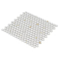 Hulu Calacatta 1x1 Penny Round Matte Marble Look Porcelain Mosaic