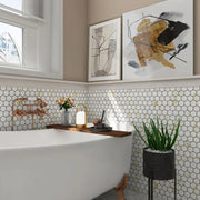 Hulu Calacatta 2x2 Hexagon Matte Porcelain Mosaic