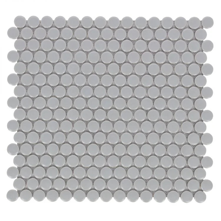Hulu City Grey 1x1 Penny Round Matte Porcelain Mosaic