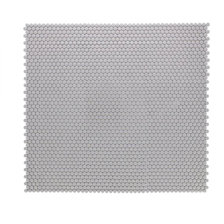 Hulu City Grey 1x1 Penny Round Matte Porcelain Mosaic