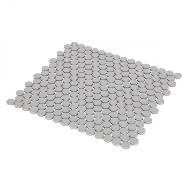 Hulu City Grey 1x1 Penny Round Matte Porcelain Mosaic