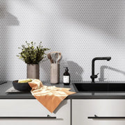 Hulu City Grey 1x1 Penny Round Matte Porcelain Mosaic