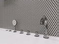 Hulu Dark Grey 1x1 Penny Round Matte Porcelain Mosaic